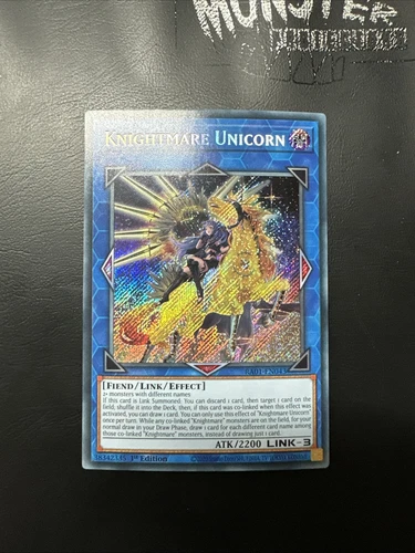 YUGIOH KNIGHTMARE UNICORN ALT ART SECRET RARE RA01-EN043 1ST EDITION