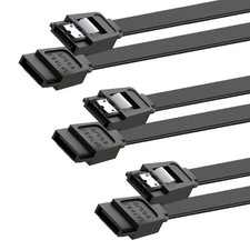 SATA Cable III for SSD HDD Data,3 PCS 6Gbps Straight Angle 15 Inch Sa...