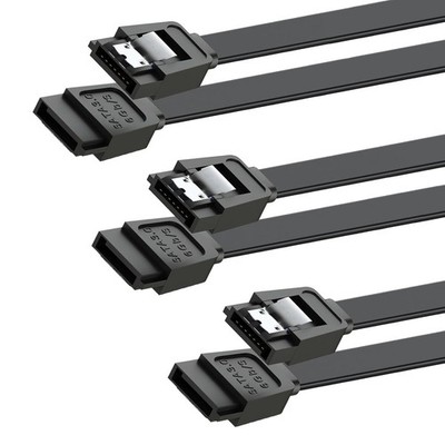 SATA Cable III for SSD HDD Data,3 PCS 6Gbps Straight Angle 15 Inch Sa...