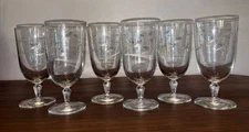 Vintage LIBBEY 6.75" Iced Tea Beverage Glass WINDSWEPT Pattern MCM - Set Of 6