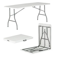 Harbour Housewares Rectangle Folding Heavy Duty Trestle Table 180cm (1.8m) (6ft)