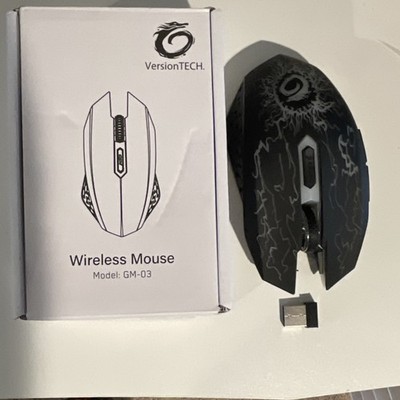 VersionTECH. GM-03 Wireless Optical Mouse, Rechargeable, Black/White