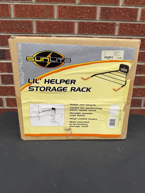 Sunlite Lil Helper Bicycle Storage Rack Wall Mount Bike Repair Shelf NEW