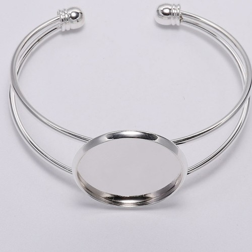 6 Pcs Bracelet Base Man Travel Braclet Charms Copper with Bezel Plate - Picture 3 of 12