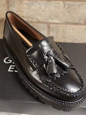 G.H. BASS Women's Esther Kiltie Super Lug Weejuns Loafers Shoes Black Size 8