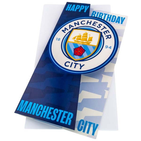 Manchester City Fc - Crest Birthday Card - Cards Gift Wrap - F300Z-image