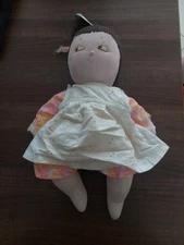 Vintage  Cloth Rag Doll Embroidered Eyes Japanese???