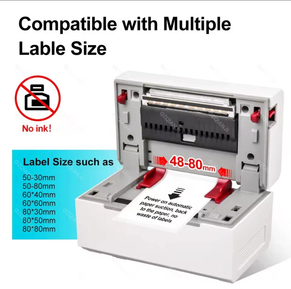 Thermal Shipping Label Printer with Black Postal Scale for UPS USPS FedEx - Image 3 of 4