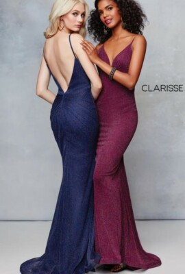 Clarisse Prom Dress Evening Long Formal Cocktail Sexy Navy Multi Size 10
