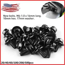 Body Bolts Screw Fender M6-1.0x 16mm Long-10mm Hex- 17mm Washer For Honda Models