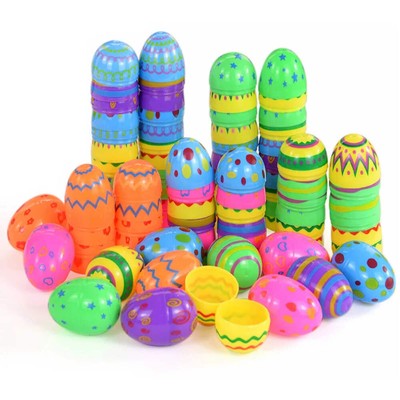 12Pcs Easter Fillable Opening Egg Colorful Plastic Eggs Kids Favors 2024 Easter