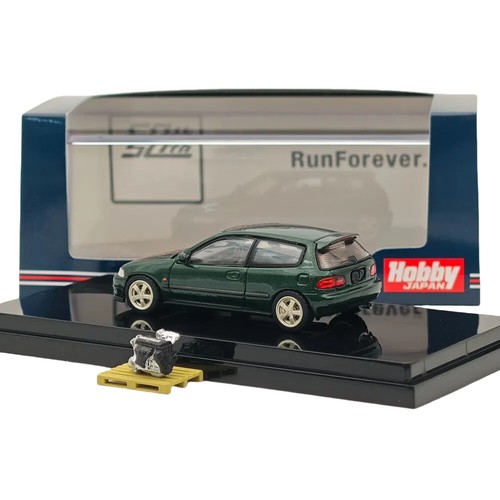 1:64 Hobby Japan EG6 Sir-S With Engine Lausanne Green Diecast Models HJ641017SG - Picture 4 of 6