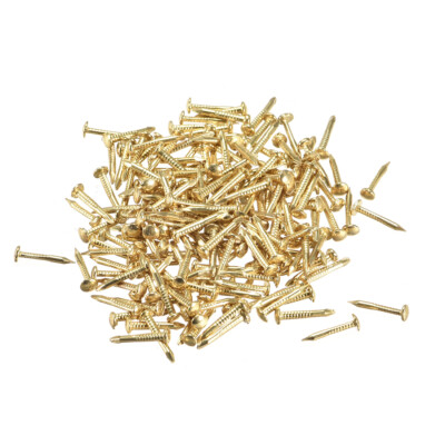 500x Klein Tiny Nägel für Holz Dekorative Bildkisten Messing Ton 1.2X10mm(DxL)