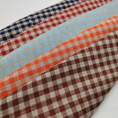 9 Colors / Truong Plaid 100% Linen Fabric - Picture 2 of 15
