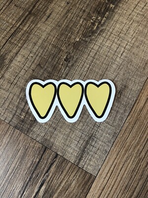 Yellow Hearts Girl Cute Decal Vinyl Sticker Water Bottle Laptop Waterproof