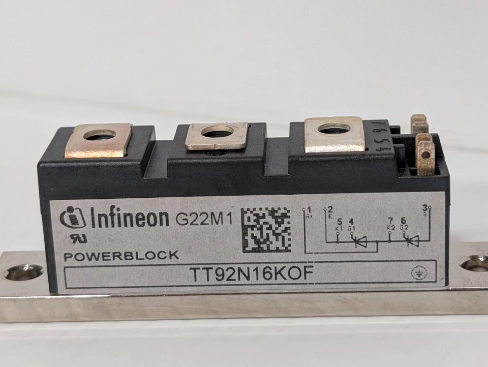 Módulo de control de fase de tiristor Infineon TT92N16KOF 20mm bloque de potencia 1600V 92A Foto 2 de 4