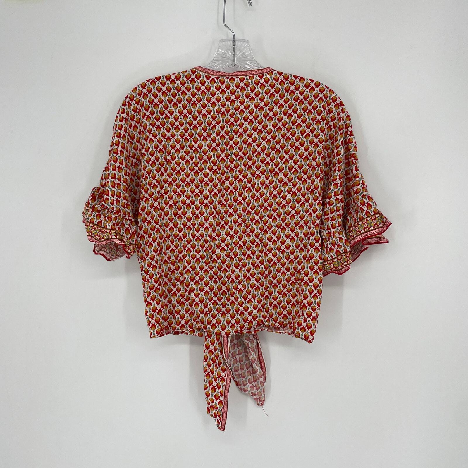 Max Studio Button-Up Tie-Front Top Size Small - image 5