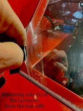 RACE CAR WINDSHIELD 3M TEAR OFFS S 17-1/8" X 21-1/2" 4CT per sheet