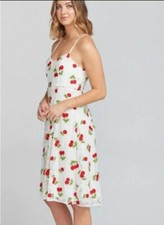 Show Me Your Mumu Carissa Lace Cherry Dress Size XS Knee Length White Red