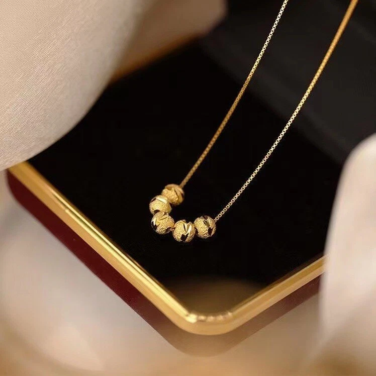 Beads chain hotsell with gold pendant