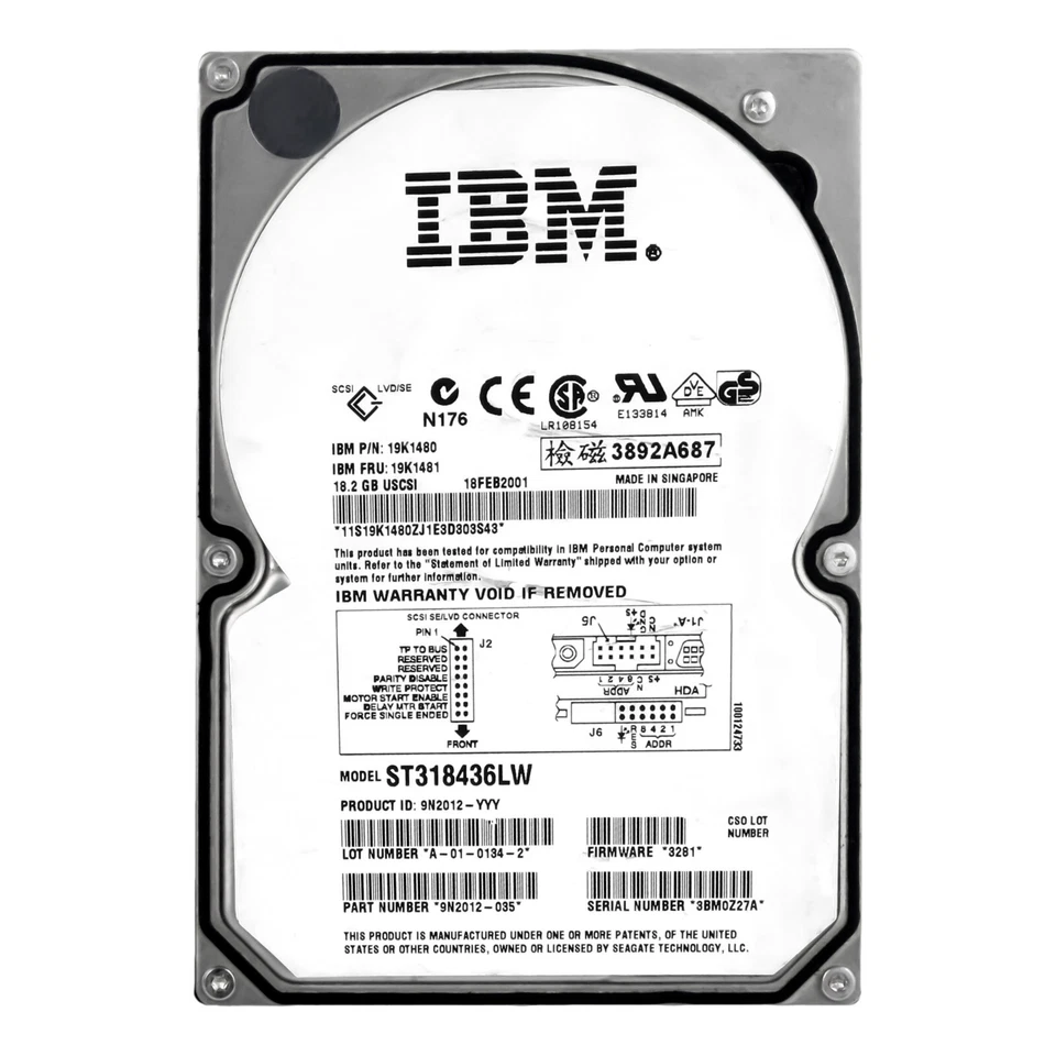 Hard Drive 19K1481 19K1480 ST318436LW 18GB 7.2K 2MB SCSI U160 3.5'' - Image 3 of 3