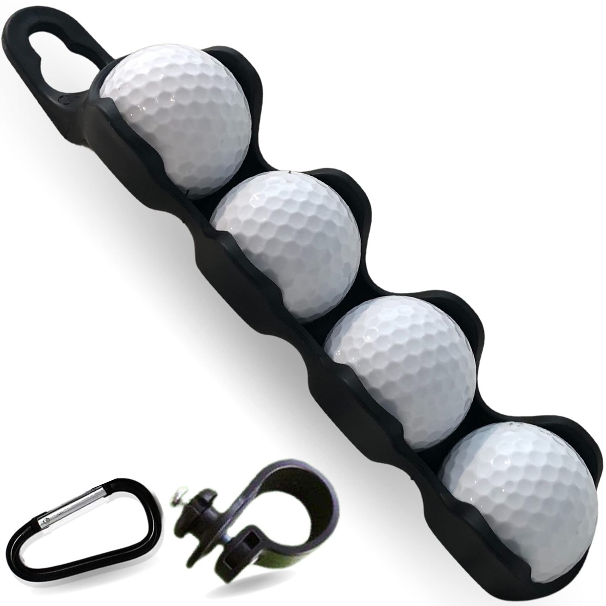 Golf Ball Holder - Holds 4 Golf Balls Easy Attachment to Bag or