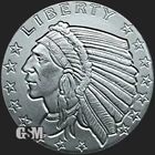 4x 1-oz Incuse Indian Silver Round GSM .999 Fine Silver Fast Shipping