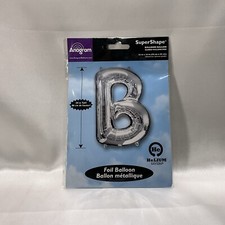 Anagram Balloons Letter B Foil Mylar Balloon 23  X 34  Silver New  