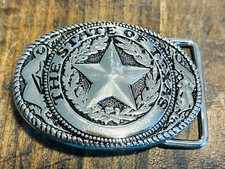 The State of Texas Silver Tone Belt Buckle
