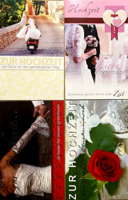 Glückwunschkarte Karte Glückwunsch Hochzeit Heirat Grußkarte günstig V-21-E