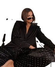 Danielle Bernstein Pants Black Studded Women Sz 6 NEW NWT 543