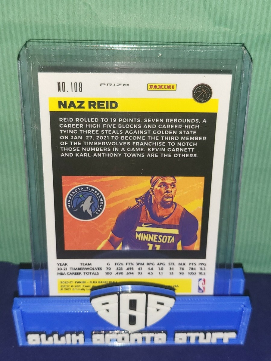 m NAZ REID 2020-21 Panini Flux Basketball Prizm Card No. 108