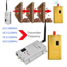 1.2G 1.5W Wireless Audio Video Transceiver CCTV Monitoring Transmitter Receiver