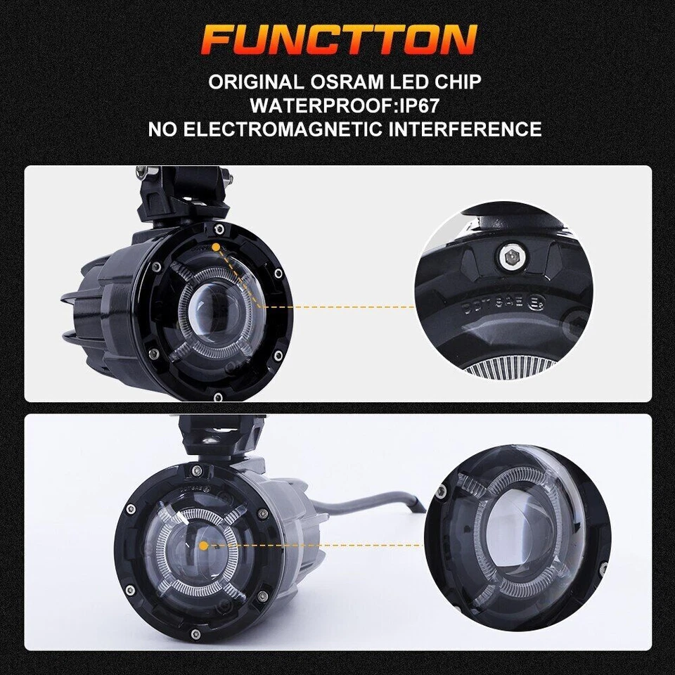 LED Auxiliary Spot Fog Light Assembly Kit Fit for Honda XL750 Transalp 2023-2025 - Image 4 of 4