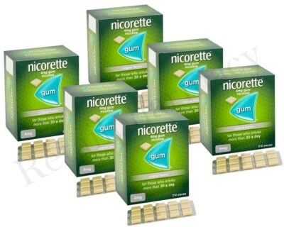 Nicorette Original Flavour Kaugummi 4mg (210 Stück) Ablaufdatum - 2027 6er Pack