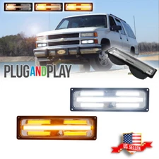 Clear Switchback LED DRL Signal Lights 88-98 GMC Chevy C/K 1500/2500/3500 Truck
