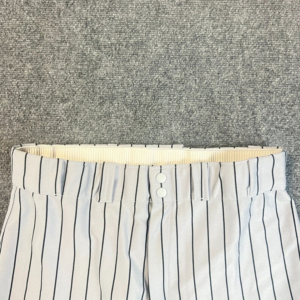 Wilson Baseball Pants Men's Large Gray Striped Pockets Pintripe Retro