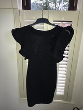 black low back midi dress small