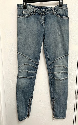 Distressed Skinny Biker Jeans Size 