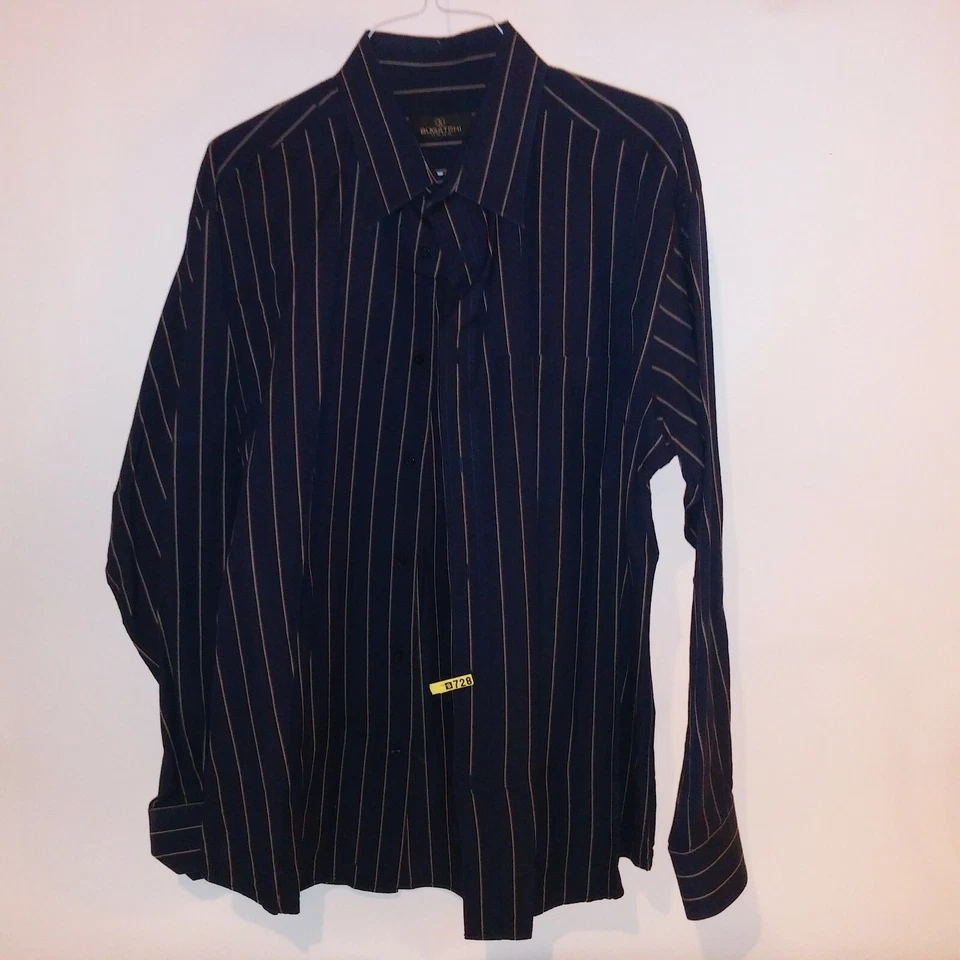 Bugatchi Uomo Mens Button Down Shirt XL Navy Blue Textured Long Sleeve - Image 2 of 4