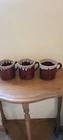 Hull Pottery Brown Drip Glaze Oven Proof USA  Cups Mugs (SET OF 3 )