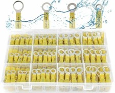 100pcs Insulated Heat Shrink Ring 12-10AWG 10 Electrical Wire Crimp Connectors