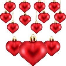 Frienda 24 Pcs Valentine's Day Heart Shaped Ornament Heart Ornaments Christma...
