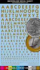 Waterslide Decals Elegance Gold Letters 2"x3" Decal Sheet +9 Other Colors