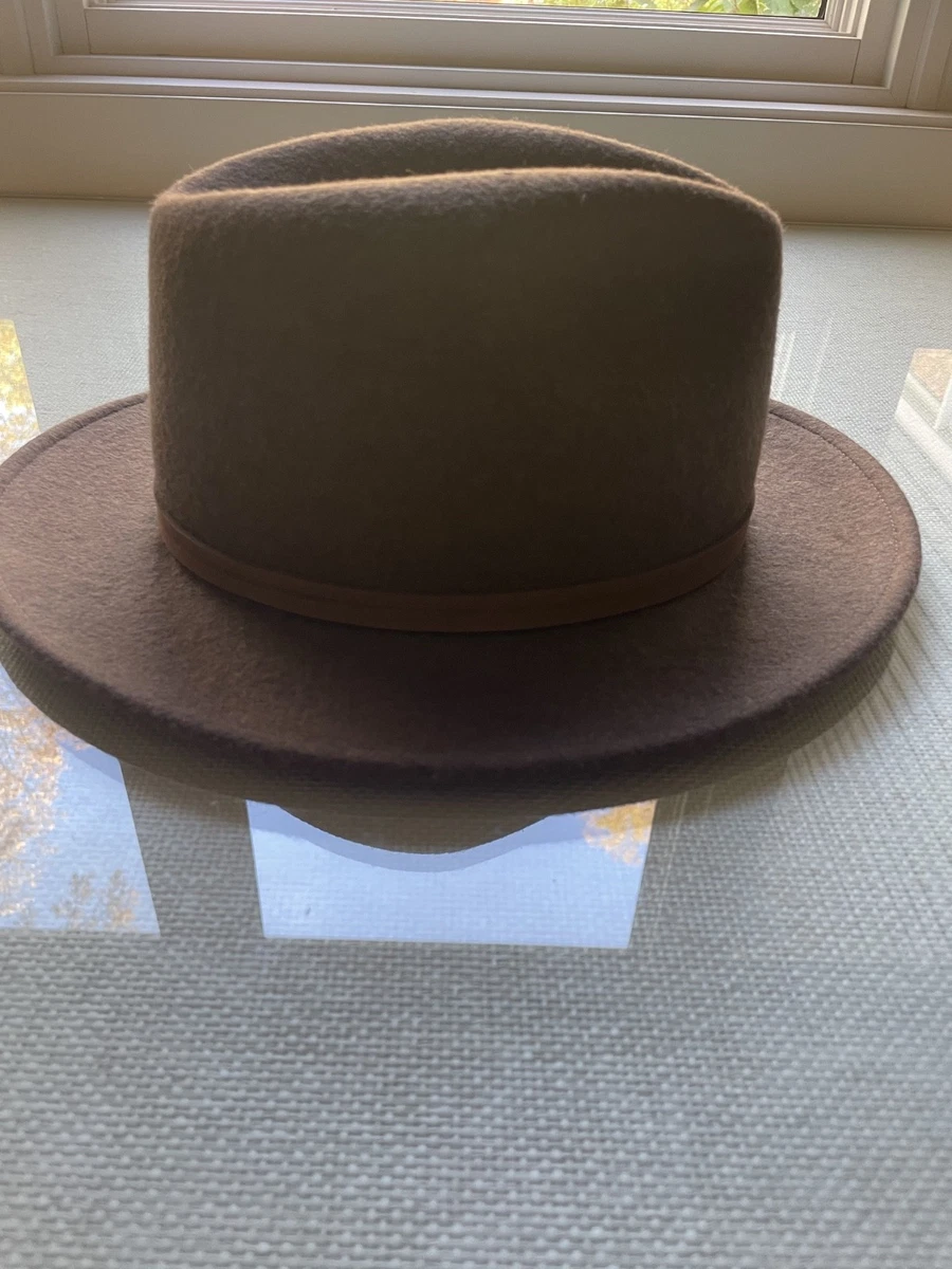 Sombrero Fedora Stetson Explorer aplastable de lana marrón repelente al agua para hombre XLarge
