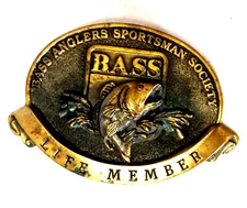 B.A.S.S. BASSMASTERS Bass Anglers Sportsman Society Life Member Belt Buckle USA
