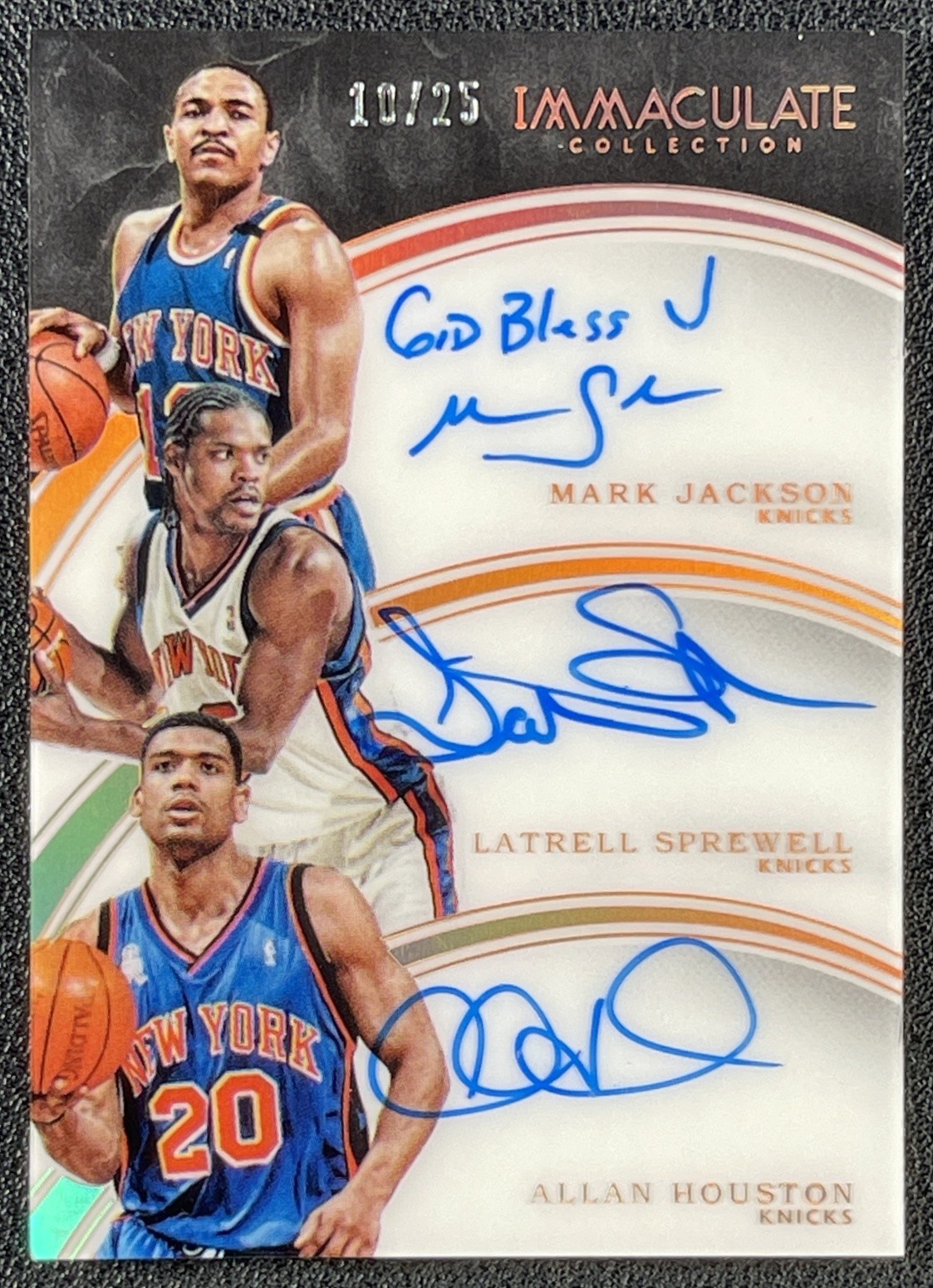 MARK JACKSON ALLAN HOUSTON LATRELL SPREWELL 2015-16 IMMACULATE TRIPLE AUTO 10/25