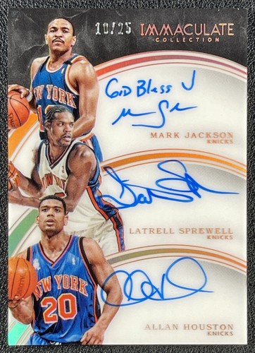 MARK JACKSON ALLAN HOUSTON LATRELL SPREWELL 2015-16 IMMACULATE TRIPLE AUTO 10/25