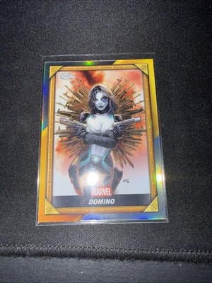 2025 Topps Chrome Deadpool Comic Book Gold Marvel #2 CB-17 Domino