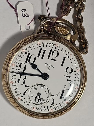 Antique Elgin Grade 616 Pocket Watch 12s 17J Adjusted – Gold Filled Case & Chain